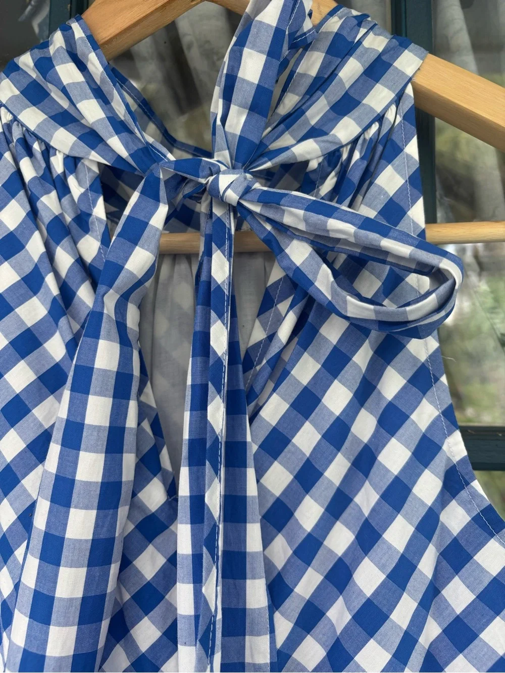 NWT - J. Crew Blue and White Gingham Halter Jumpsuit